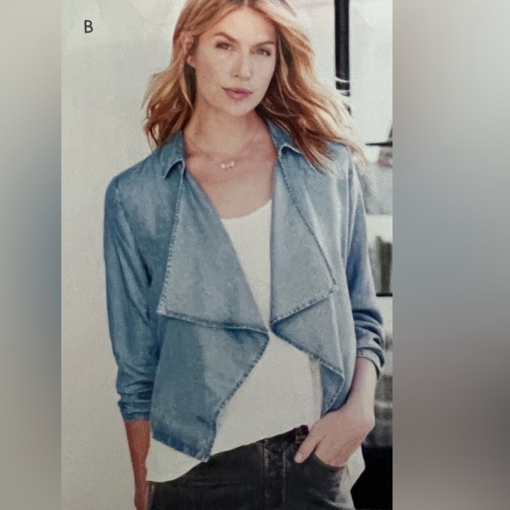 Soft Surroundings Light Blue Denim Jacket